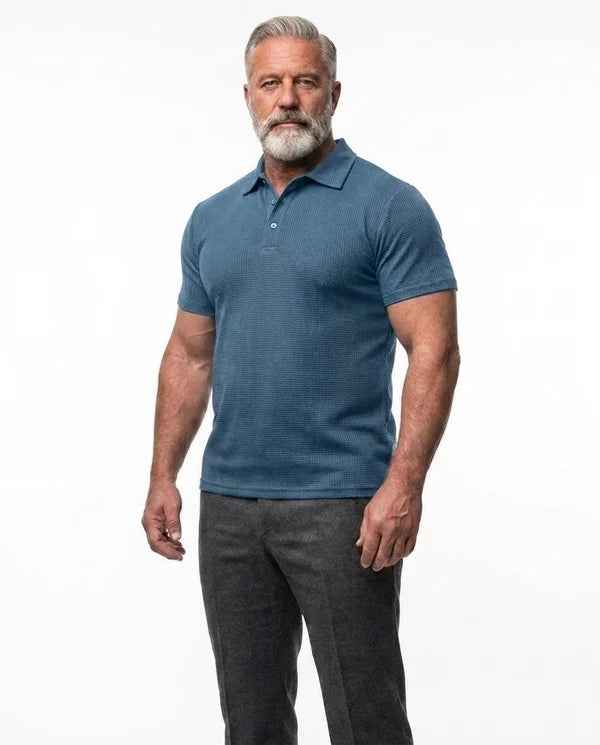 The blue Skinae polo shirt